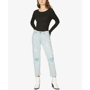 Sanctuary Womens Repaired Straight Leg Jeans Size-27